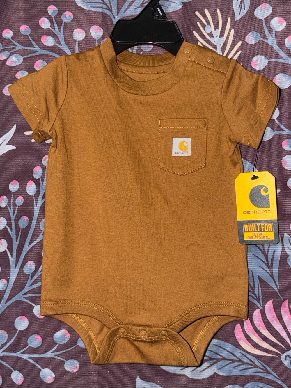 Carhartt Toddler Short-Sleeve Pocket One-Piece in Rust